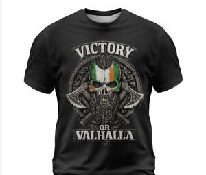 Viking Shirt Viking Irish Skull Axe Victory Or Valhalla St Patricks Day